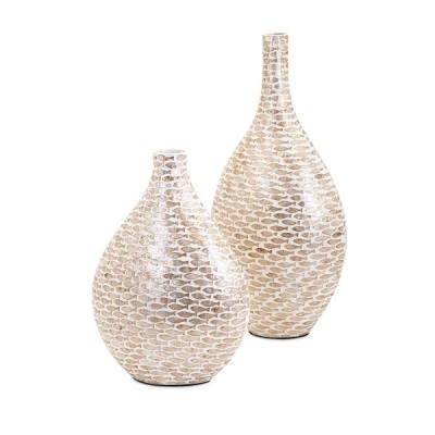 Mother of Pearl Inlay Flower Vase Elegant Handcrafted Art for Luxury Interiors