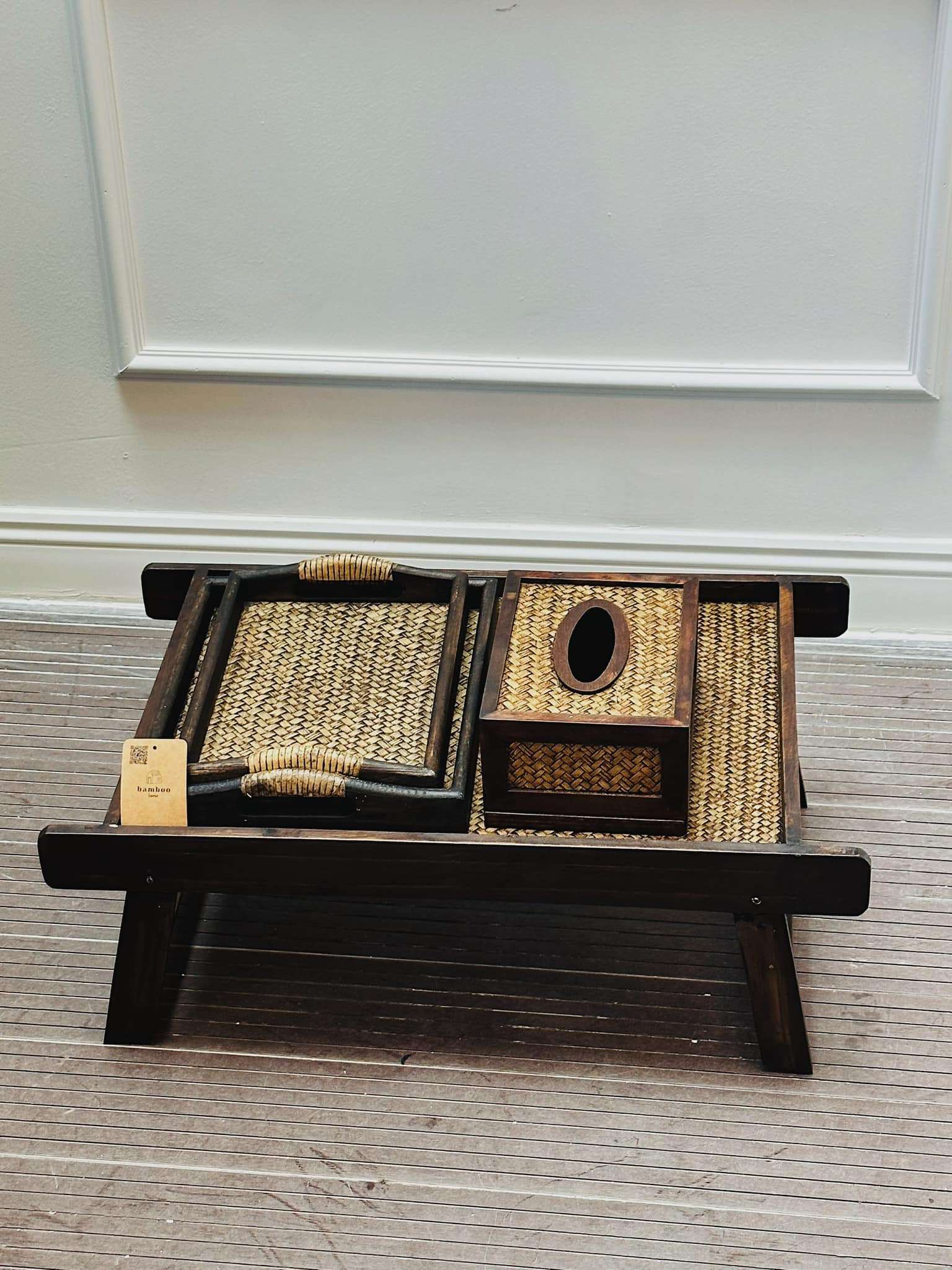 Elegant Foldable Tea Table Natural Design for Modern Living Spaces